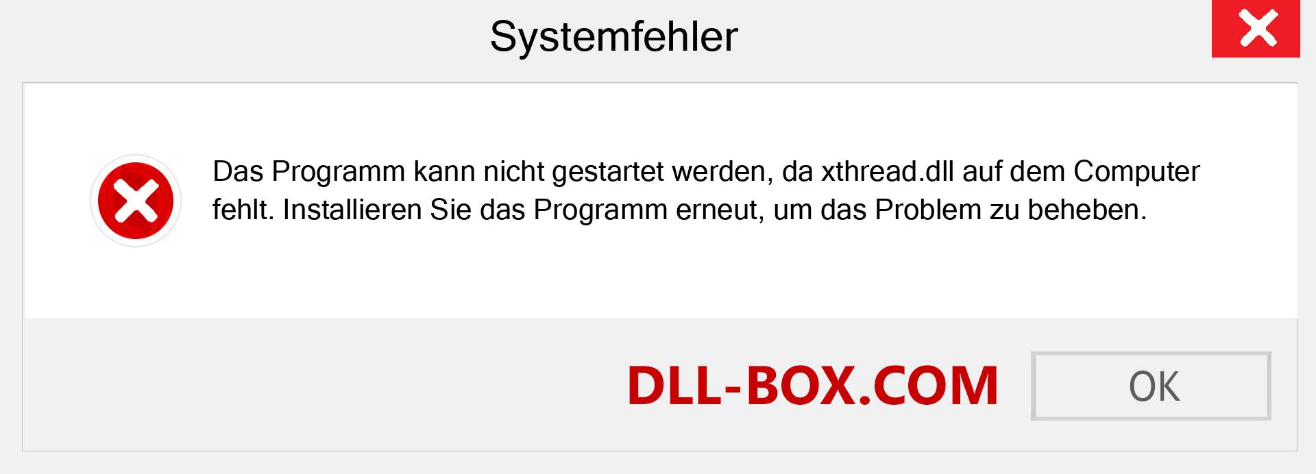 xthread.dll-Datei fehlt?. Download für Windows 7, 8, 10 - Fix xthread dll Missing Error unter Windows, Fotos, Bildern